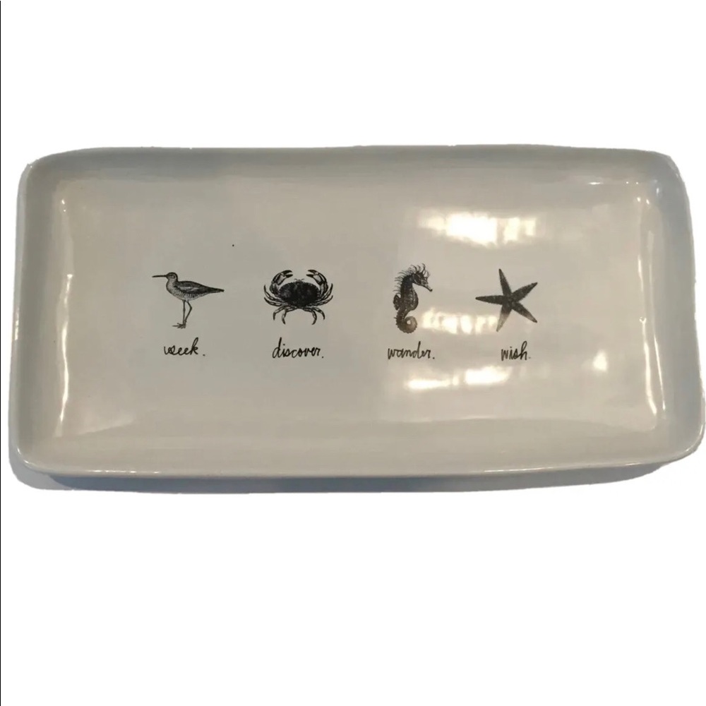 Magenta Coastal Life Decor Tray Seek Discover Wander Wish